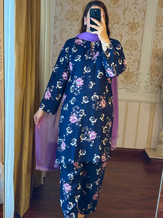 2 Piece Premium Linen Suit-Printed (Pret)