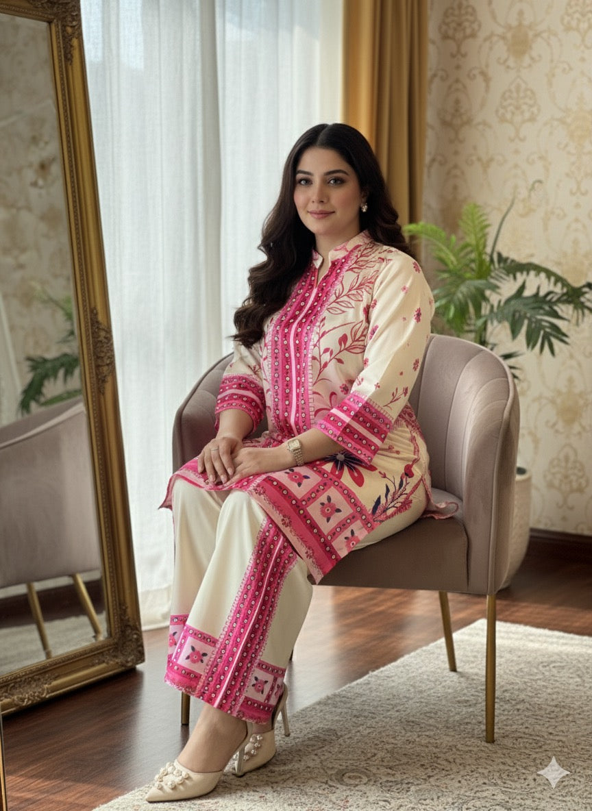 2 Piece Printed Silk co-ords set