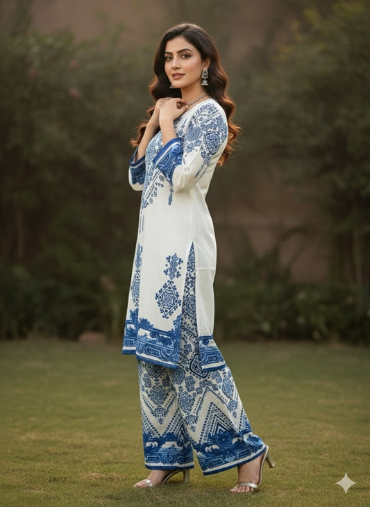 2 Piece Printed Silk co-ords set