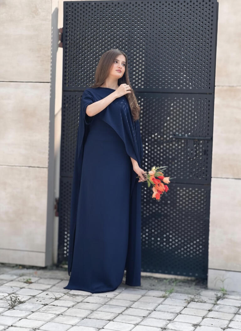 Cap Shawl with long body fitted Maxi