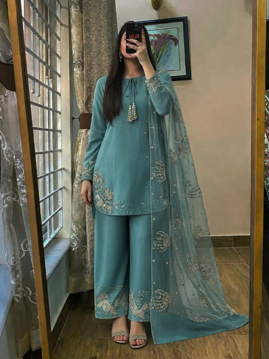 3 Piece Embroidered dress