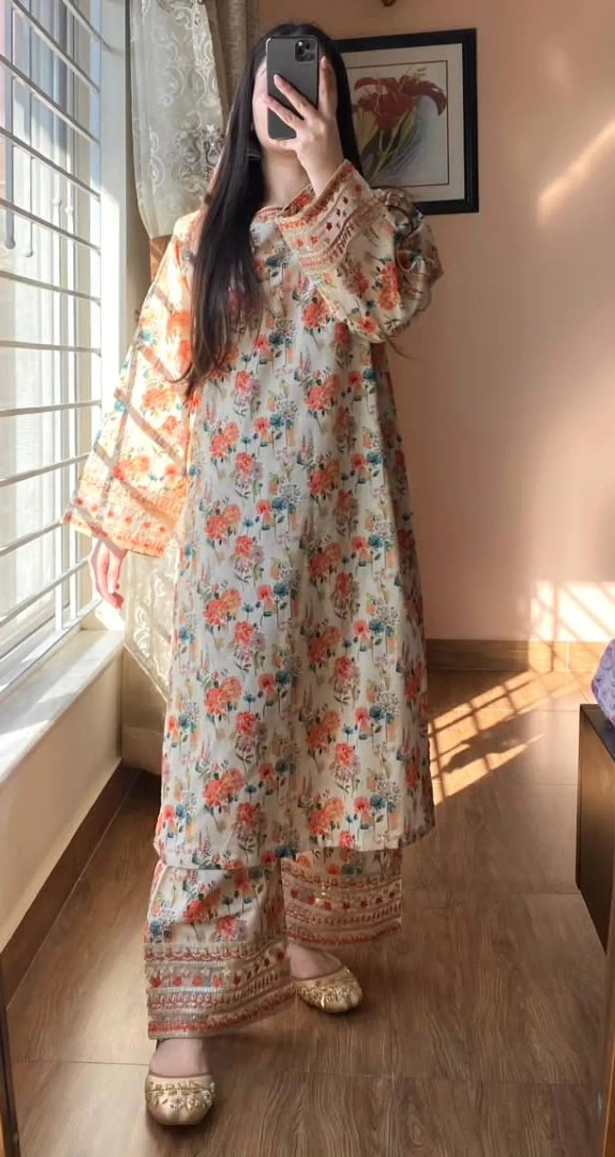 2 piece Embroidered dress