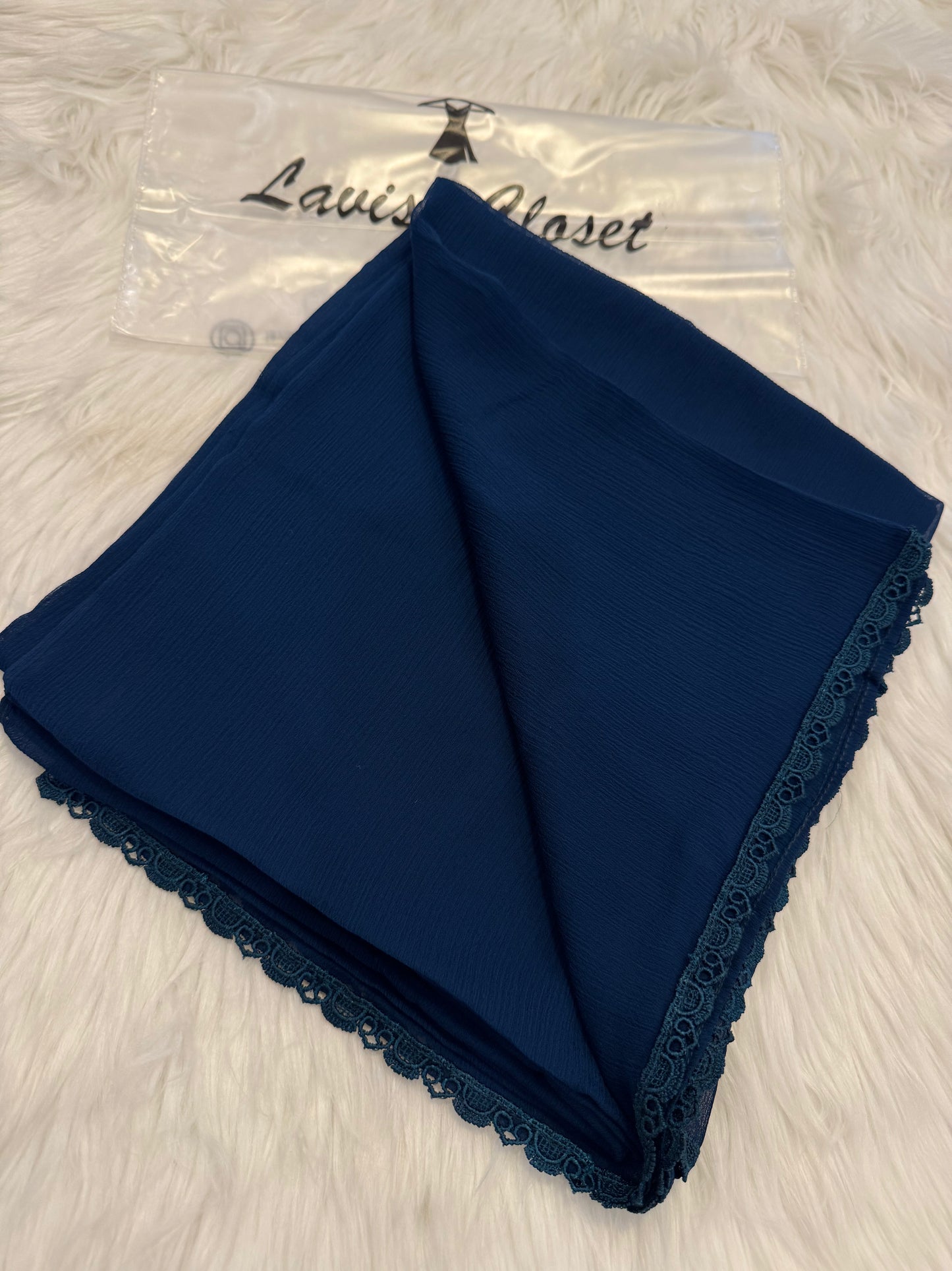 Zinc Blue Chiffon Dupattas With Lace