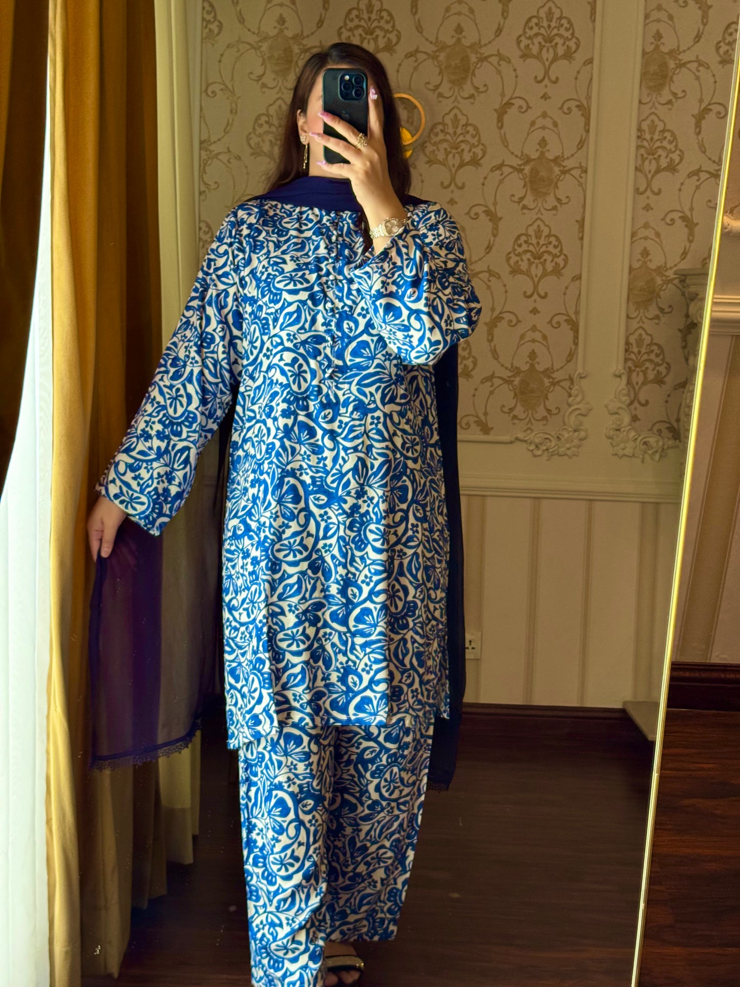 2 Piece Premium Linen Suit-Printed (Pret)