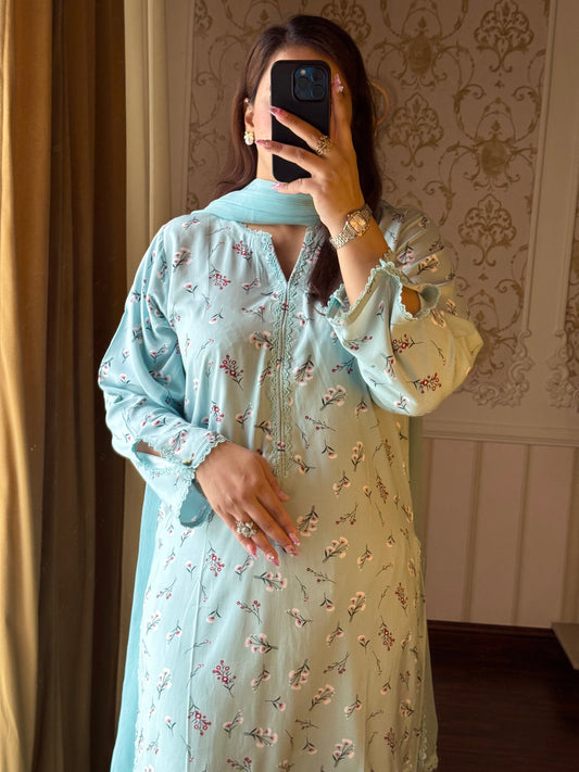 2 Piece Premium Linen Suit-Printed (Pret)