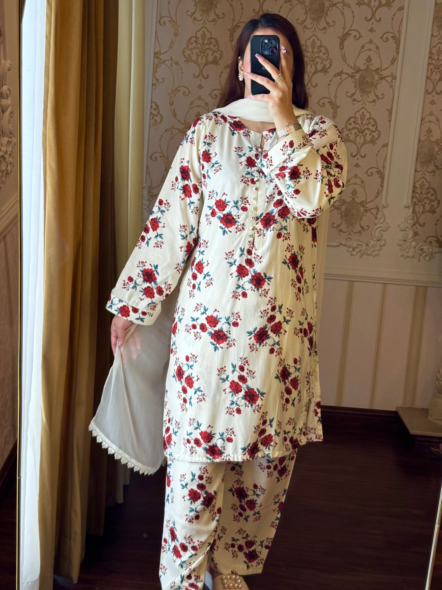 2 Piece Premium Linen Suit-Printed (Pret)