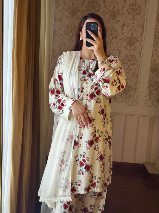 2 Piece Premium Linen Suit-Printed (Pret)