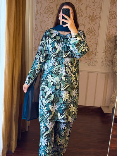 2 Piece Premium Linen Suit-Printed (Pret)