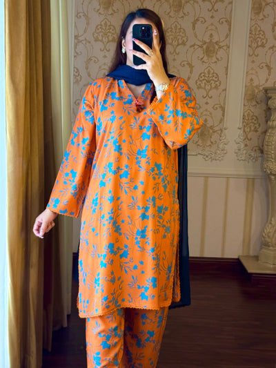 2 Piece Premium Linen Suit-Printed (Pret)
