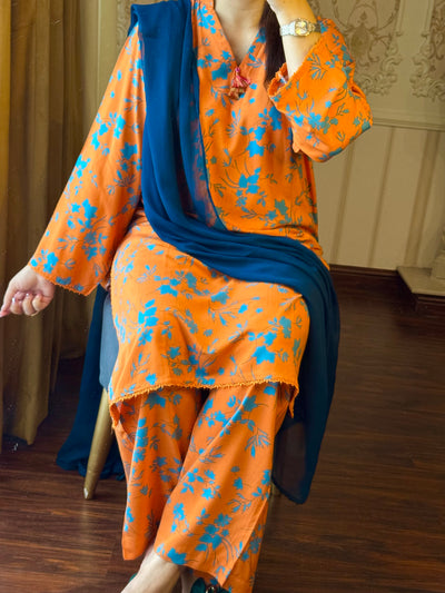 2 Piece Premium Linen Suit-Printed (Pret)