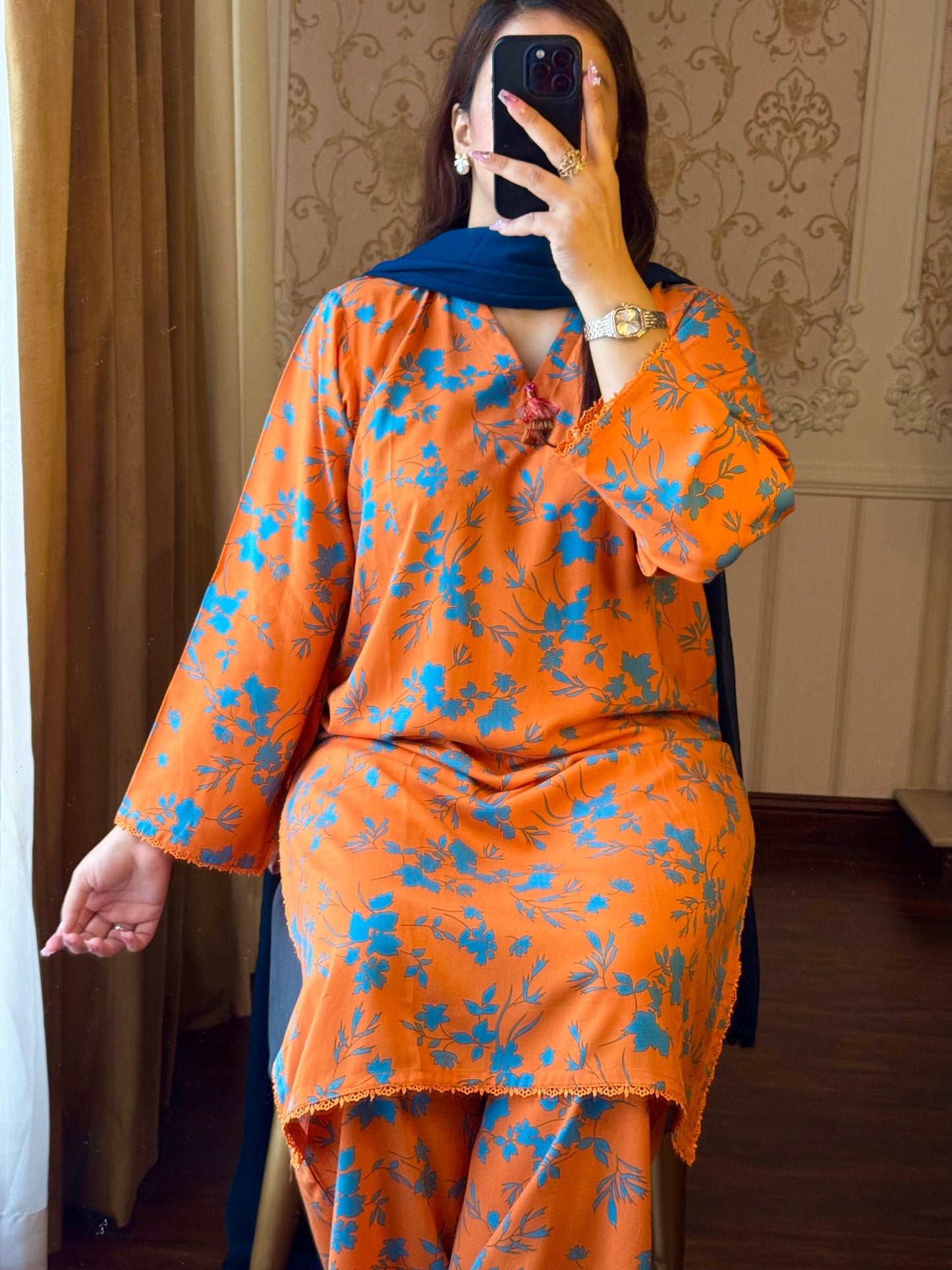 2 Piece Premium Linen Suit-Printed (Pret)