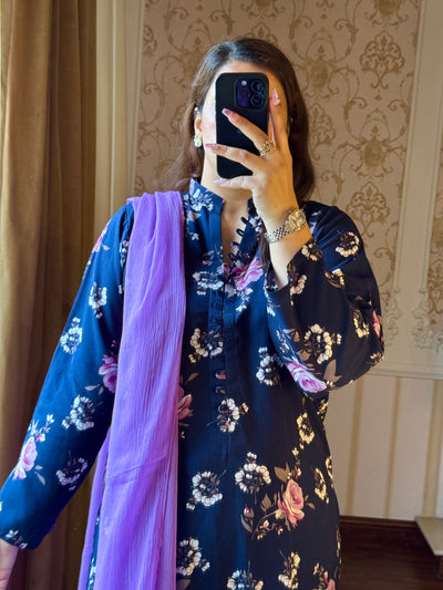 2 Piece Premium Linen Suit-Printed (Pret)