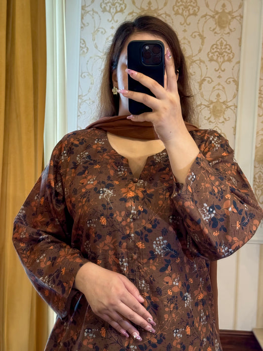 2 Piece Light Khaddar Suit-Printed (Pret)