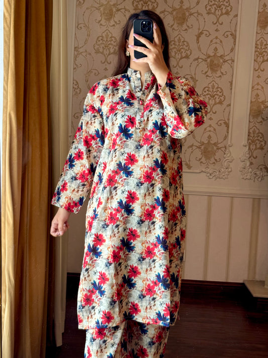 2 Piece Light Khaddar Suit-Printed (Pret)