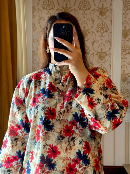 2 Piece Light Khaddar Suit-Printed (Pret)