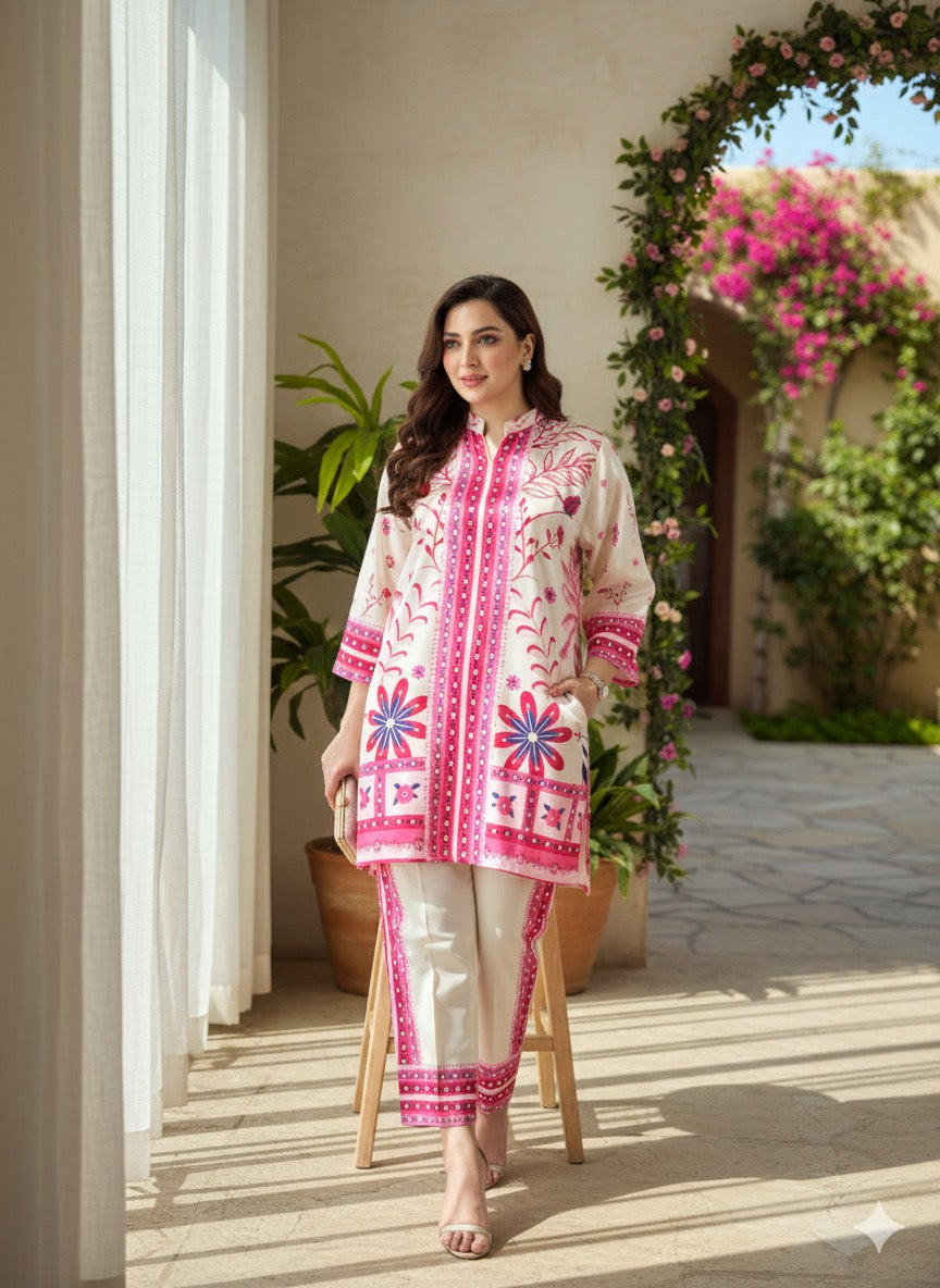 2 Piece Printed Silk co-ords set