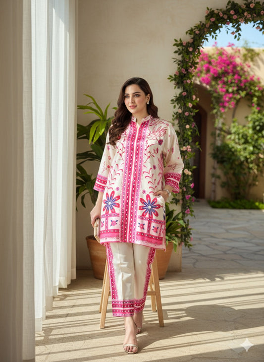 2 Piece Printed Silk co-ords set