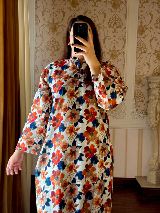 2 Piece Light Khaddar Suit-Printed (Pret)