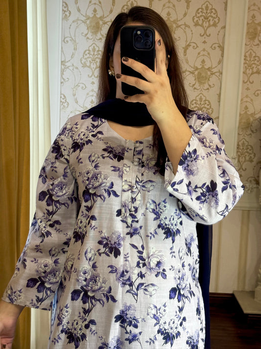 2 Piece Light Khaddar Suit-Printed (Pret)